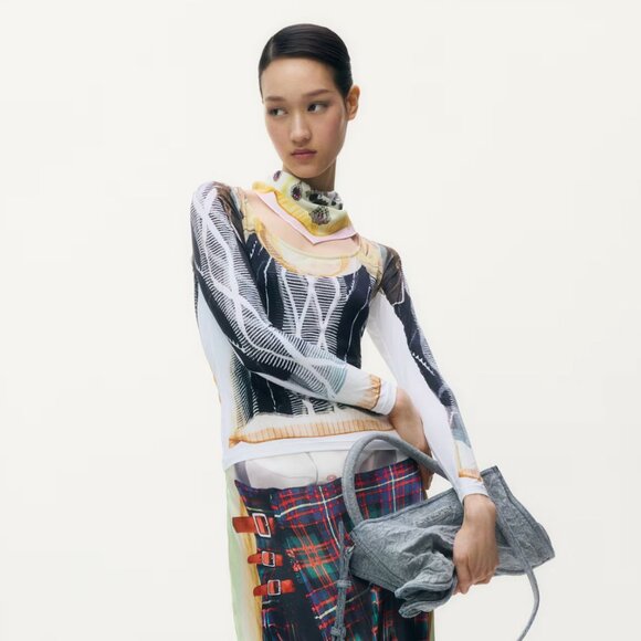 H&M x Glenn Martens Printed Top trompe l'oeil - order shipped - Size Small - Picture 4 of 4